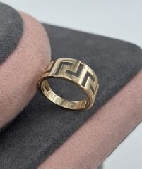 14 AYAR ALTIN GREEK KEY YÜZÜK