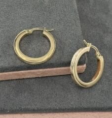 14 AYAR ALTIN 2 ÇAPLI HALKA KÜPE