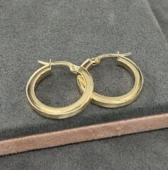 14 AYAR ALTIN 2 ÇAPLI HALKA KÜPE