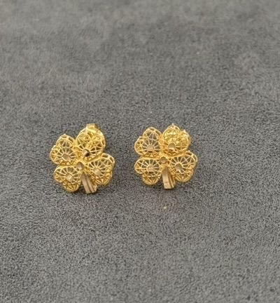 22 AYAR ALTIN ÇİÇEK ÇOCUK KÜPESİ