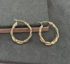14 AYAR ALTIN 2 ÇAPLI HALKA KÜPE