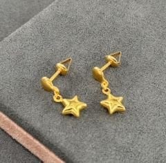 22 AYAR ALTIN SALLANTILI YILDIZ ÇOCUK KÜPESİ