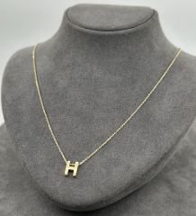 14 AYAR ALTIN H HARFLİ KOLYE