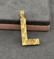 22 AYAR ALTIN L HARFİ KOLYE UCU