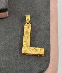 22 AYAR ALTIN L HARFİ KOLYE UCU