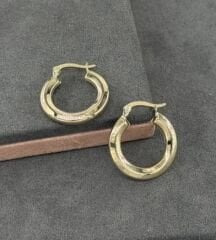 14 AYAR ALTIN 2 ÇAPLI HALKA KÜPE