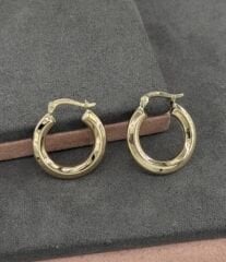 14 AYAR ALTIN 2 ÇAPLI HALKA KÜPE