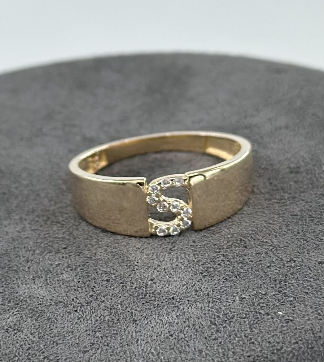 14 AYAR ALTIN S HARFİ YÜZÜK