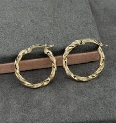 14 AYAR ALTIN 2 ÇAPLI HALKA KÜPE