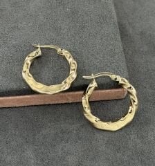 14 AYAR ALTIN 2 ÇAPLI HALKA KÜPE