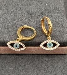 22 AYAR ALTIN SALLANTILI GÖZ HALKA  KÜPE