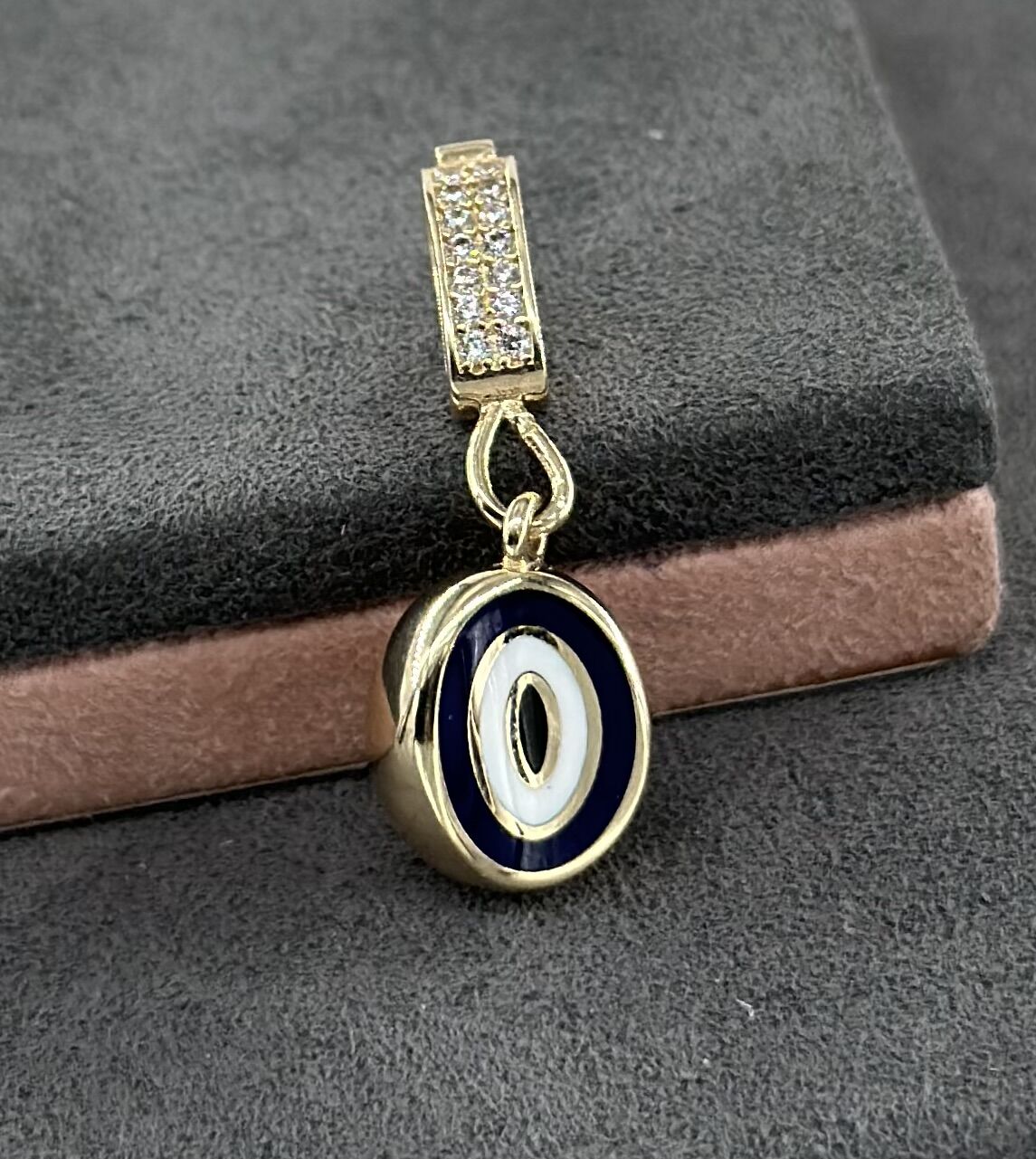 14 AYAR ALTIN MİNELİ NAZAR BONCUKLU KOLYE UCU