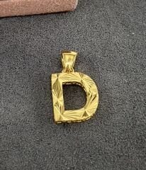 22 AYAR ALTIN D HARFİ KOLYE UCU