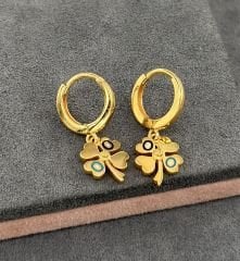 22 AYAR ALTIN SALLANTILI MİNELİ YONCA KÜPE