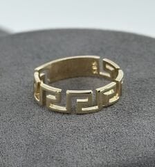 14 AYAR ALTIN GREEK KEY YÜZÜK