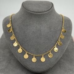 22 AYAR ALTIN SIRALI PUL KOLYE