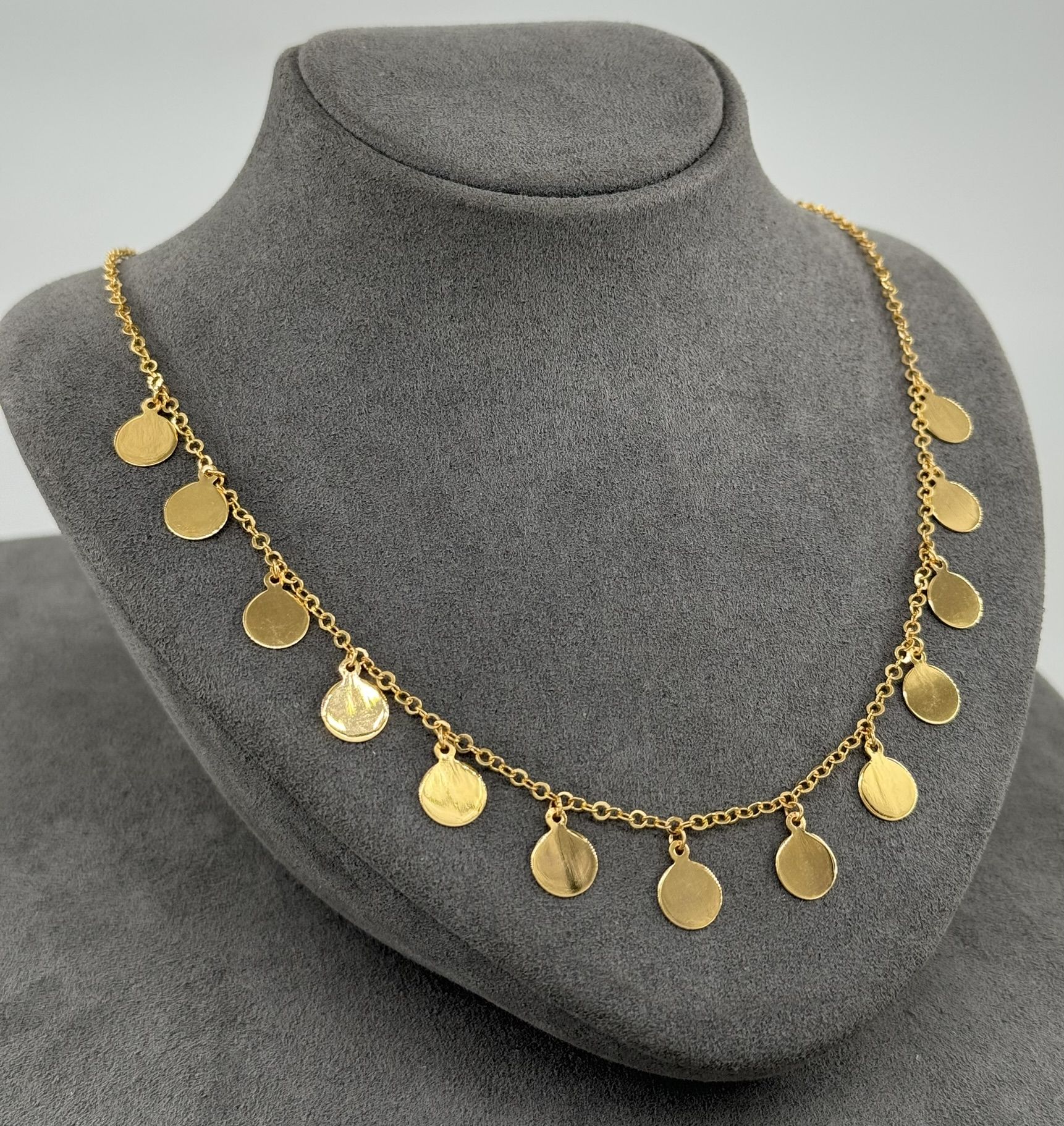 22 AYAR ALTIN SIRALI PUL KOLYE