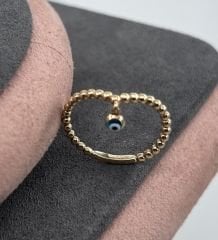 14 AYAR ALTIN NAZAR BONCUKLU YÜZÜK