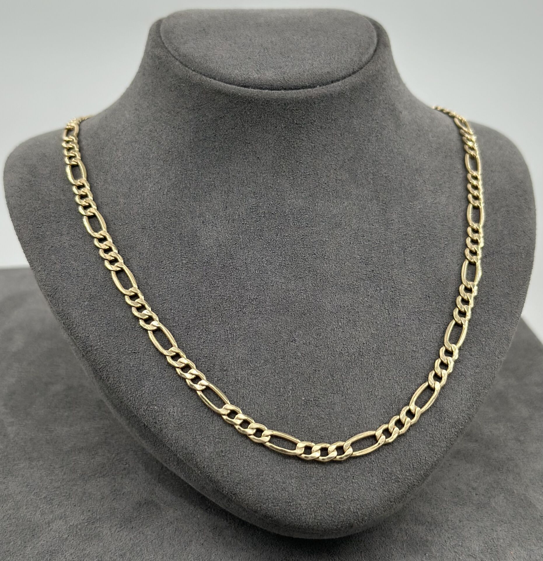 14 AYAR ALTIN FİGARO ZİNCİR 60 CM UZUNLUK