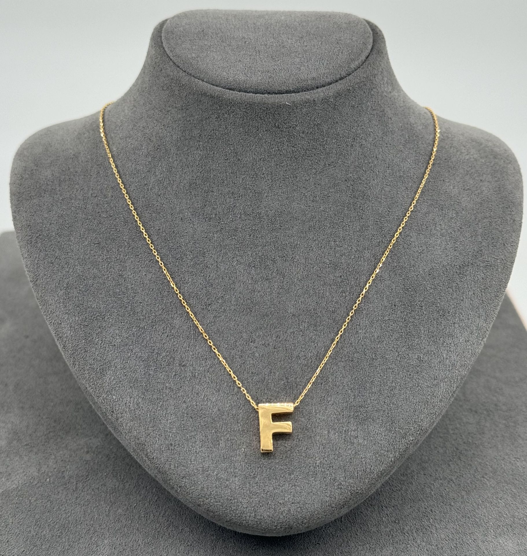 22 AYAR ALTIN F HARFLİ KOLYE