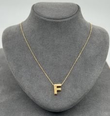 22 AYAR ALTIN F HARFLİ KOLYE