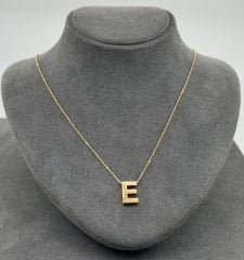 22 AYAR ALTIN E HARFLİ KOLYE