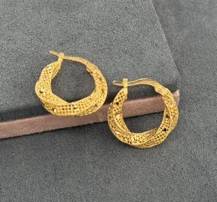 22 AYAR ALTIN 2 ÇAPLI HALKA KÜPE