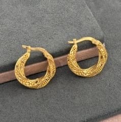 22 AYAR ALTIN 2 ÇAPLI HALKA KÜPE