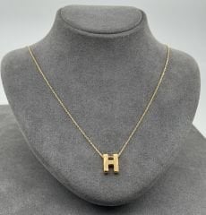 22 AYAR ALTIN H HARFLİ KOLYE