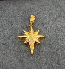 22 AYAR ALTIN KUTUP YILDIZI KOLYE UCU