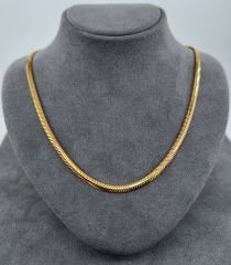 22 AYAR ALTIN İTALYAN HASIR EZME ZİNCİR 52 CM UZUNLUK