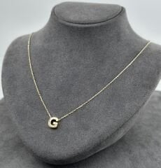 14 AYAR ALTIN G HARFLİ KOLYE