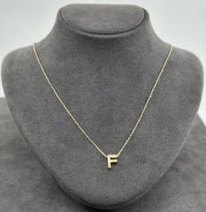 14 AYAR ALTIN F HARFLİ KOLYE