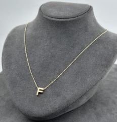 14 AYAR ALTIN F HARFLİ KOLYE