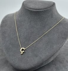 14 AYAR ALTIN Ç HARFLİ KOLYE