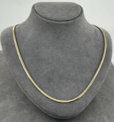 14 AYAR ALTIN İTALYAN HASIR EZME ZİNCİR 55 CM UZUNLUK