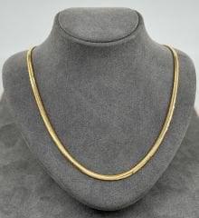 22 AYAR ALTIN İTALYAN HASIR EZME ZİNCİR 55 CM UZUNLUK