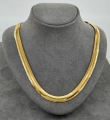 22 AYAR ALTIN MEGA İTALYAN HASIR EZME ZİNCİR 48 CM UZUNLUK