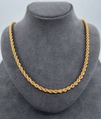 22 AYAR ALTIN HALAT ZİNCİR 55 CM UZUNLUK