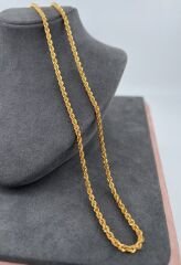 22 AYAR ALTIN HALAT ZİNCİR 60 CM UZUNLUK