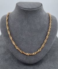 22 AYAR ALTIN SİNGAPUR ZİNCİR 52 CM UZUNLUK