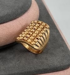 22 AYAR ALTIN YEDİ SIRA DORİKA TOPLU KABURGA YÜZÜK