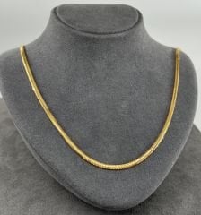 22 AYAR ALTIN İTALYAN HASIR EZME ZİNCİR 55 CM UZUNLUK
