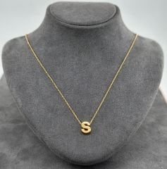 22 AYAR ALTIN S HARFLİ KOLYE