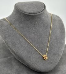 22 AYAR ALTIN S HARFLİ KOLYE