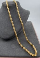 22 AYAR ALTIN HALAT ZİNCİR 60 CM UZUNLUK
