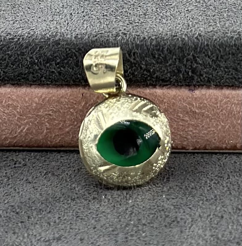 14 AYAR ALTIN YEŞİL NAZAR BONCUKLU KOLYE UCU