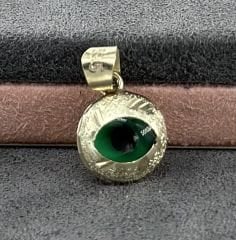 14 AYAR ALTIN YEŞİL NAZAR BONCUKLU KOLYE UCU