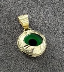 14 AYAR ALTIN YEŞİL NAZAR BONCUKLU KOLYE UCU