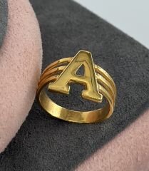 22 AYAR ALTIN A HARFLİ YÜZÜK
